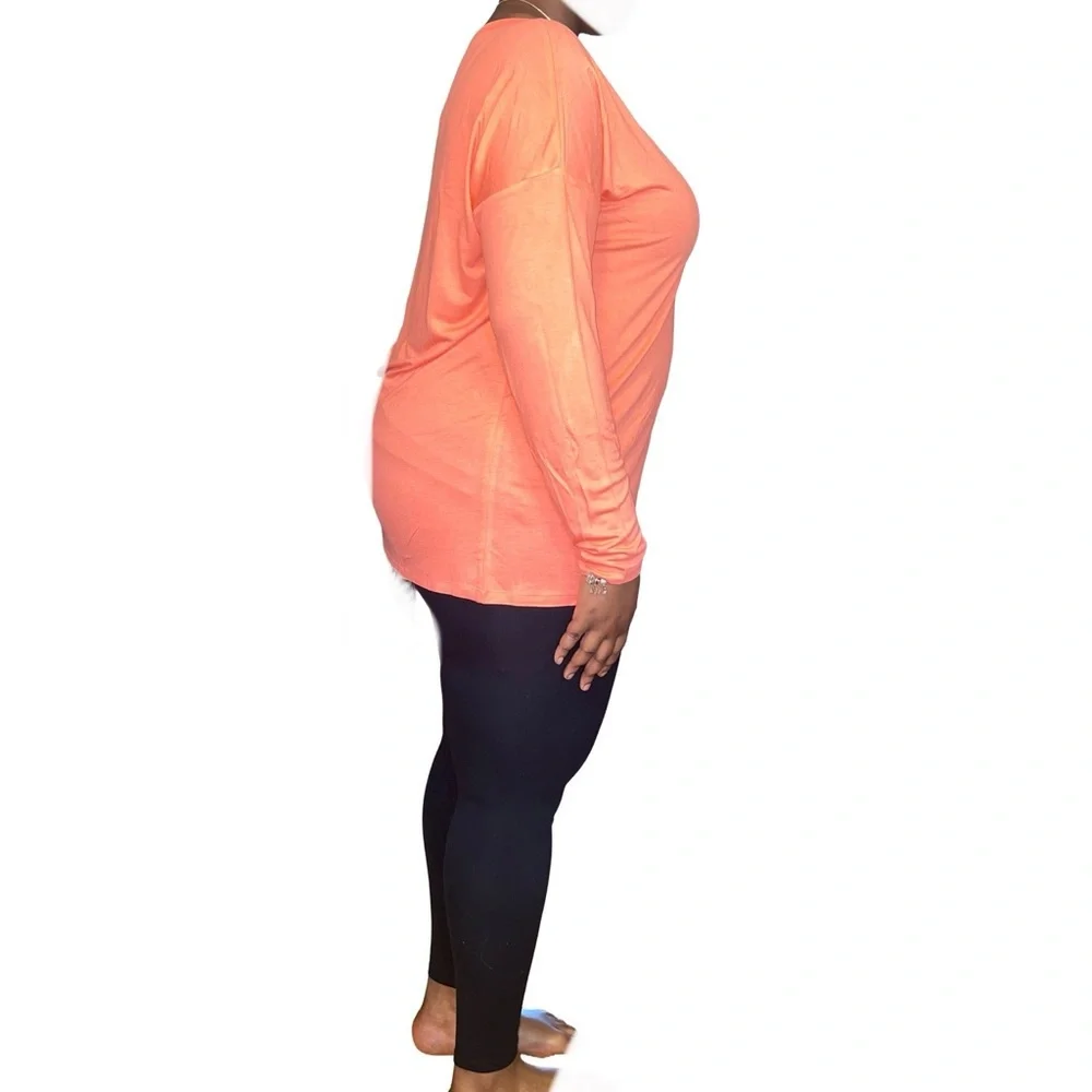 OLD NAVY LONG SLEEVE MODERN TEE - CORAL SIZE XXL (NEW WITH TAGS) A19